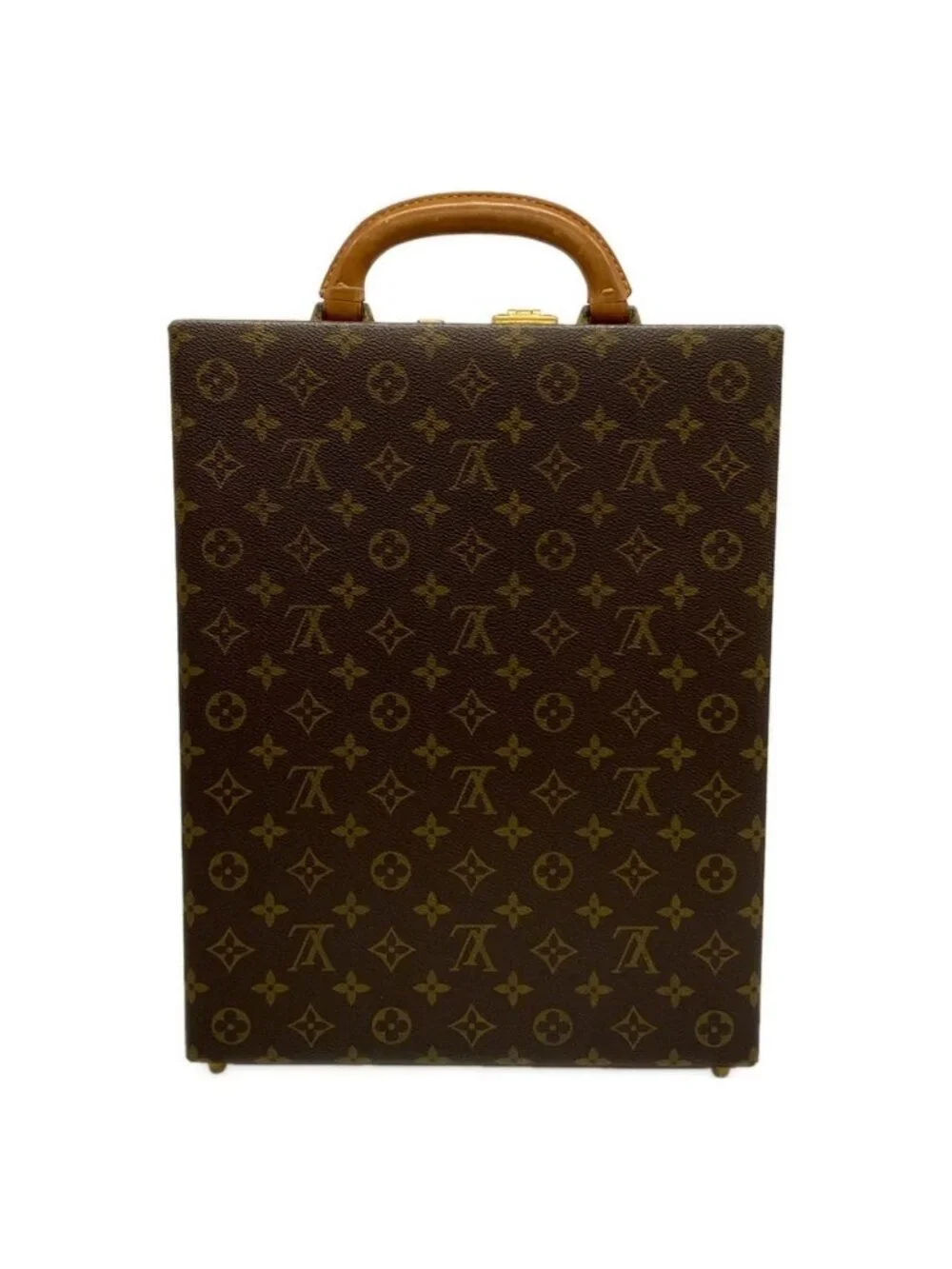 Louis Vuitton Attache Case Monogram Vertical Lock Number Handbag